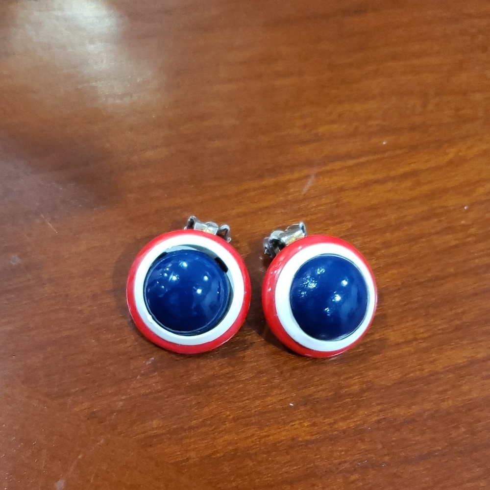 Red, White and Blue Clip-On Earrings